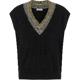 Black Cashmere Sleeveless Jacket