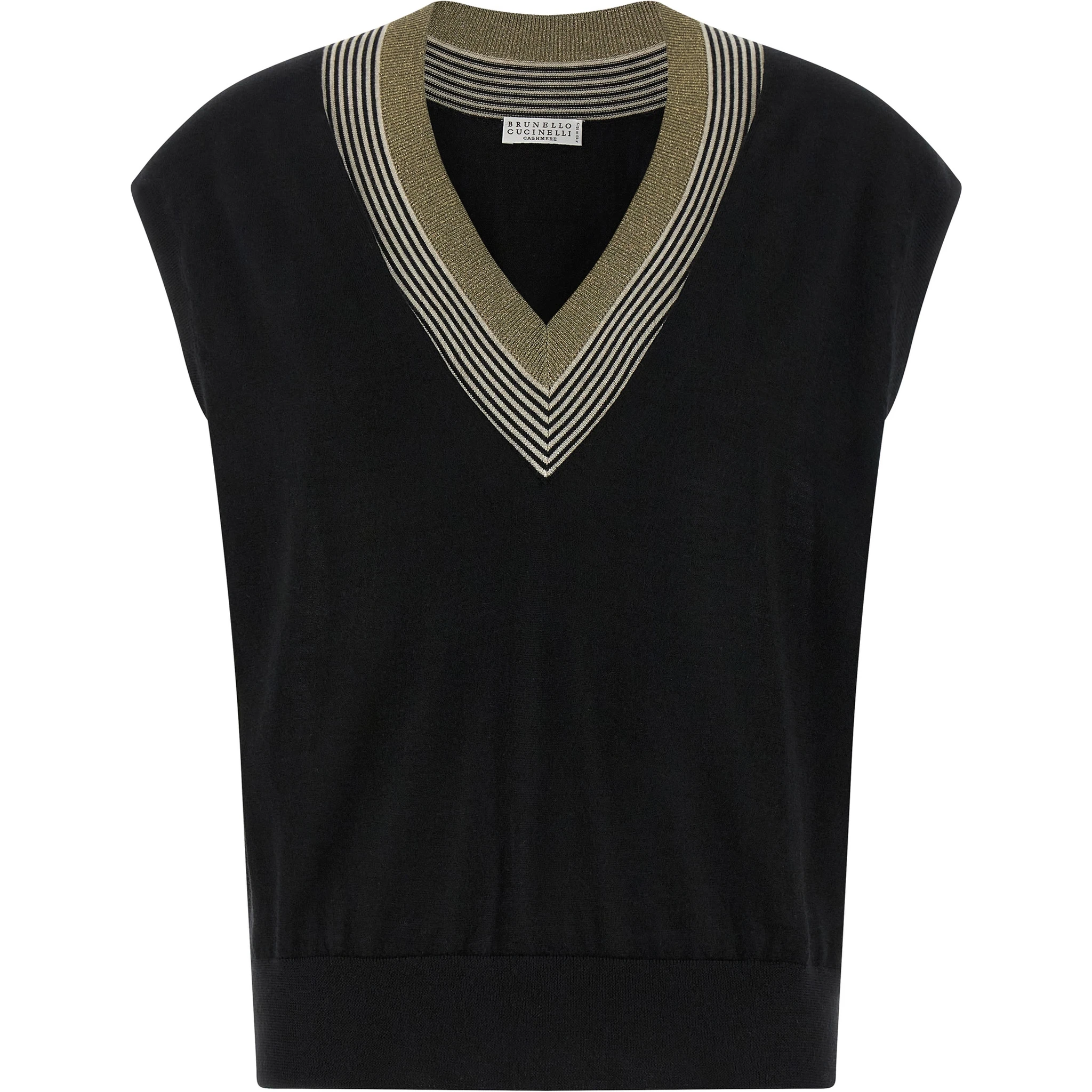 Black Cashmere Sleeveless Jacket