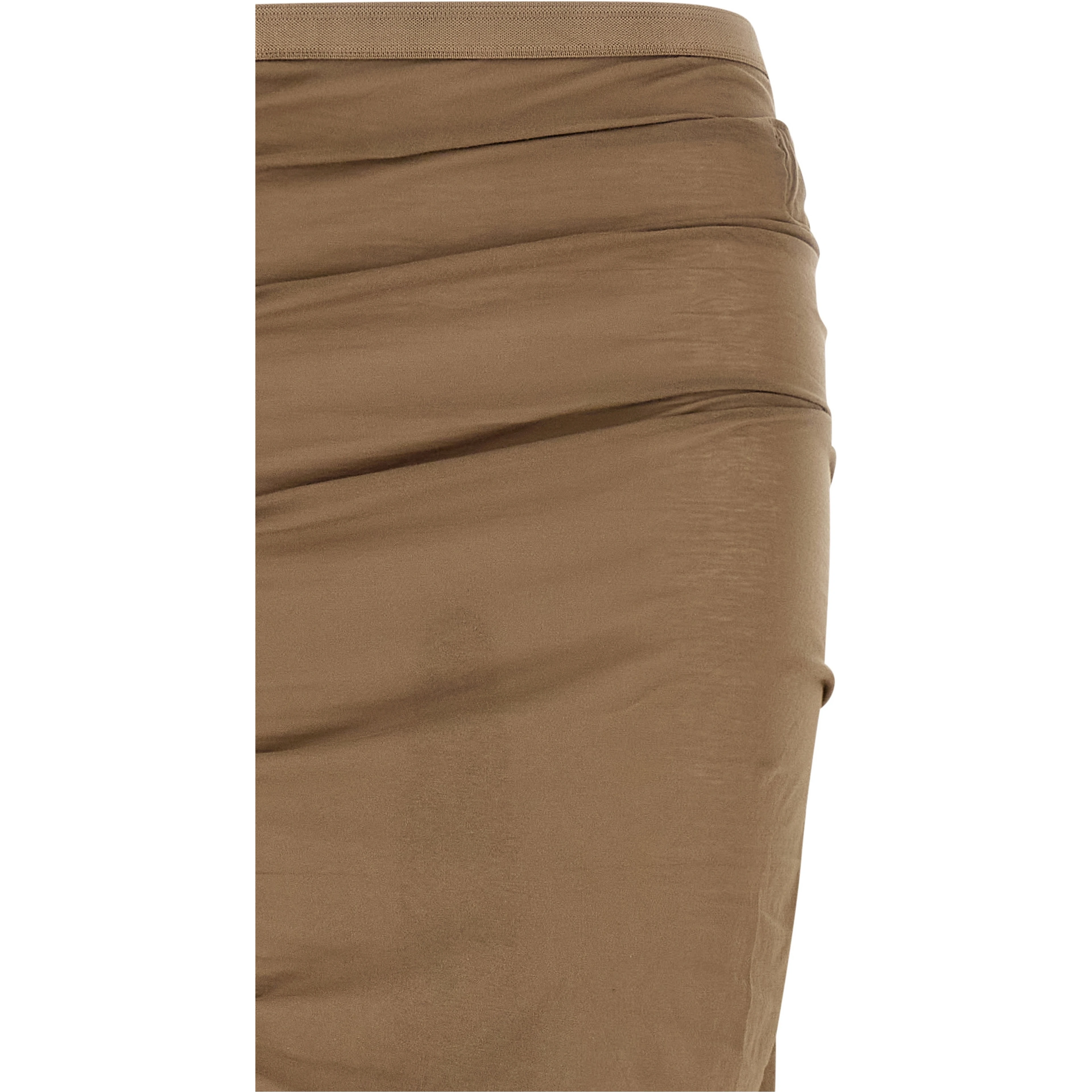 Beige Cotton Mini Skirt