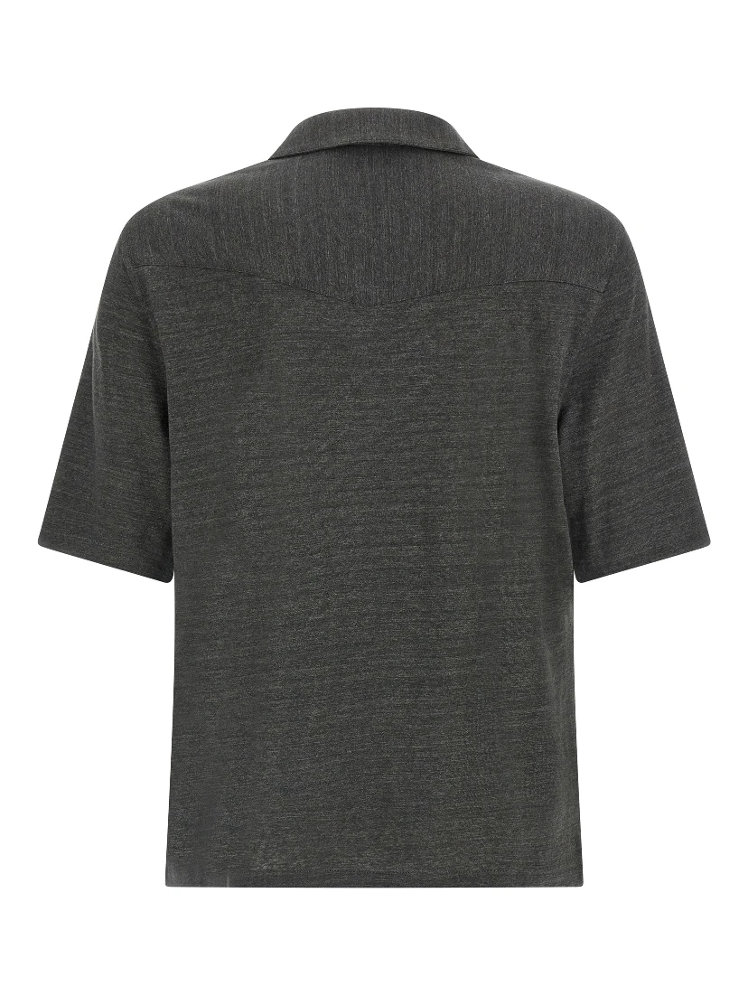 Gray Linen Blouse