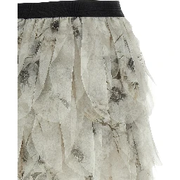 Gray Silk Long Skirt