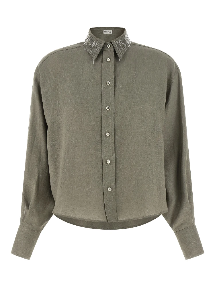 Bicolor Linen Blouse
