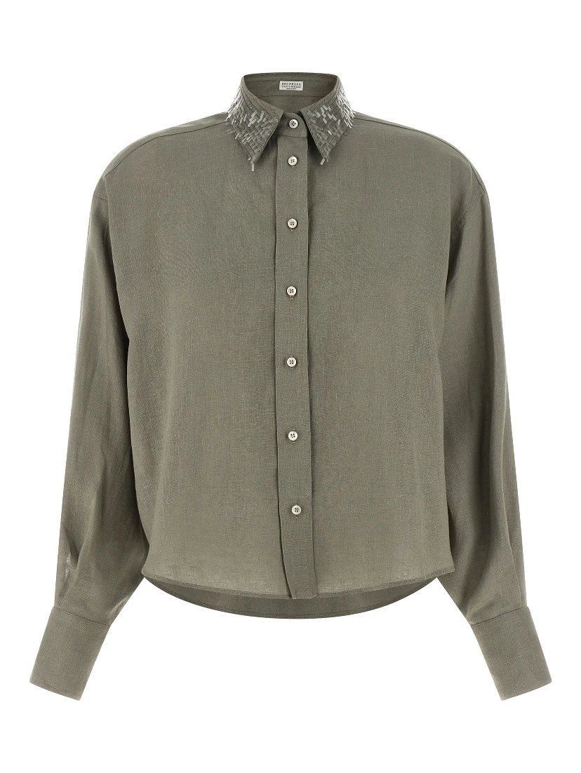 Bicolor Linen Blouse