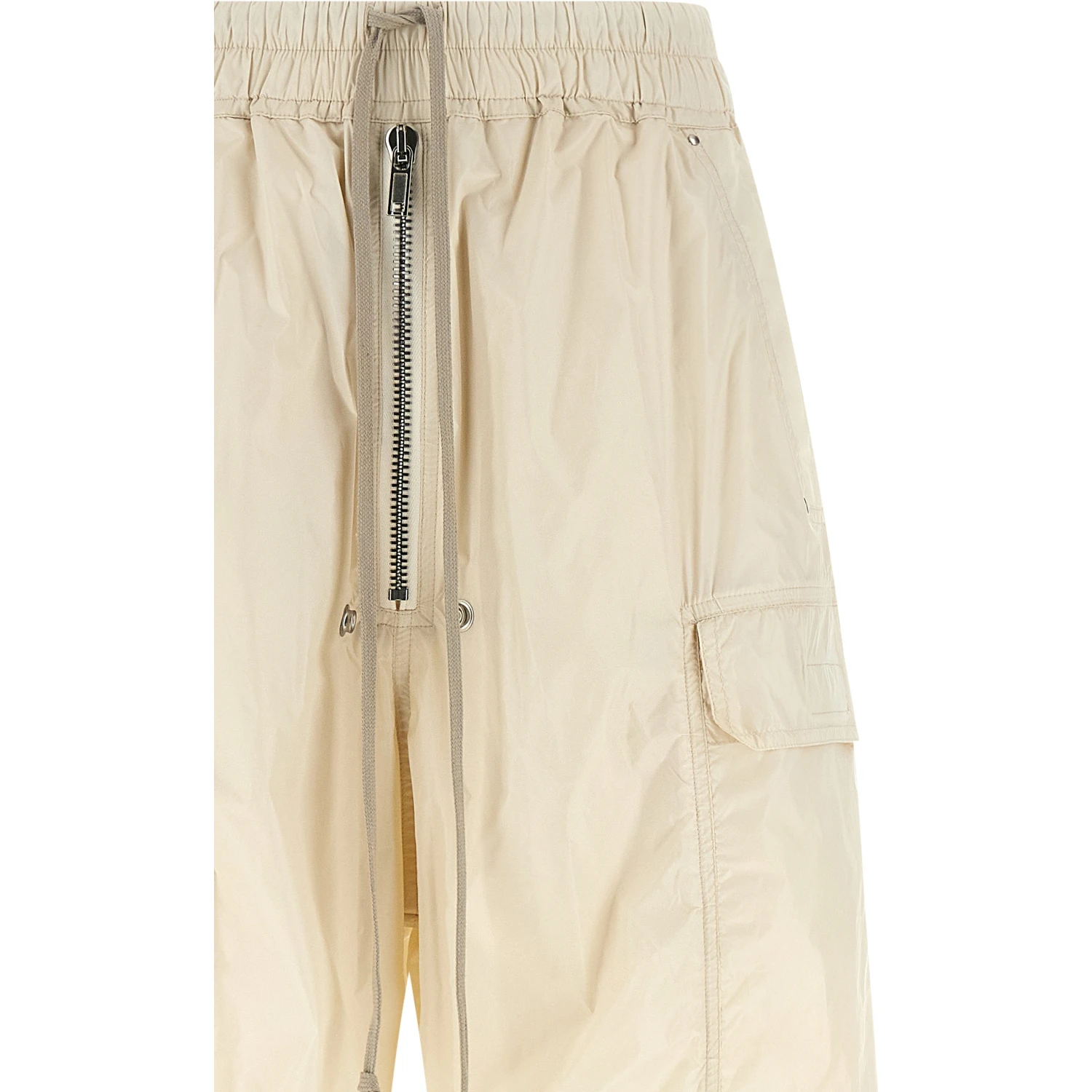 Beige Nylon Cargo Pants