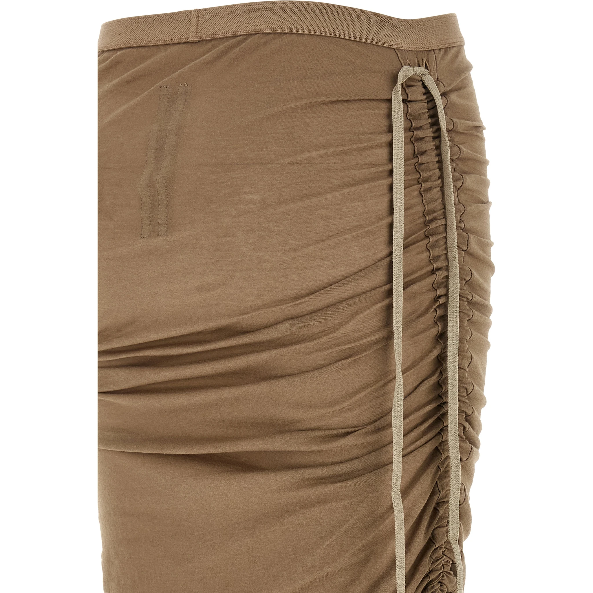 Beige Cotton Mini Skirt