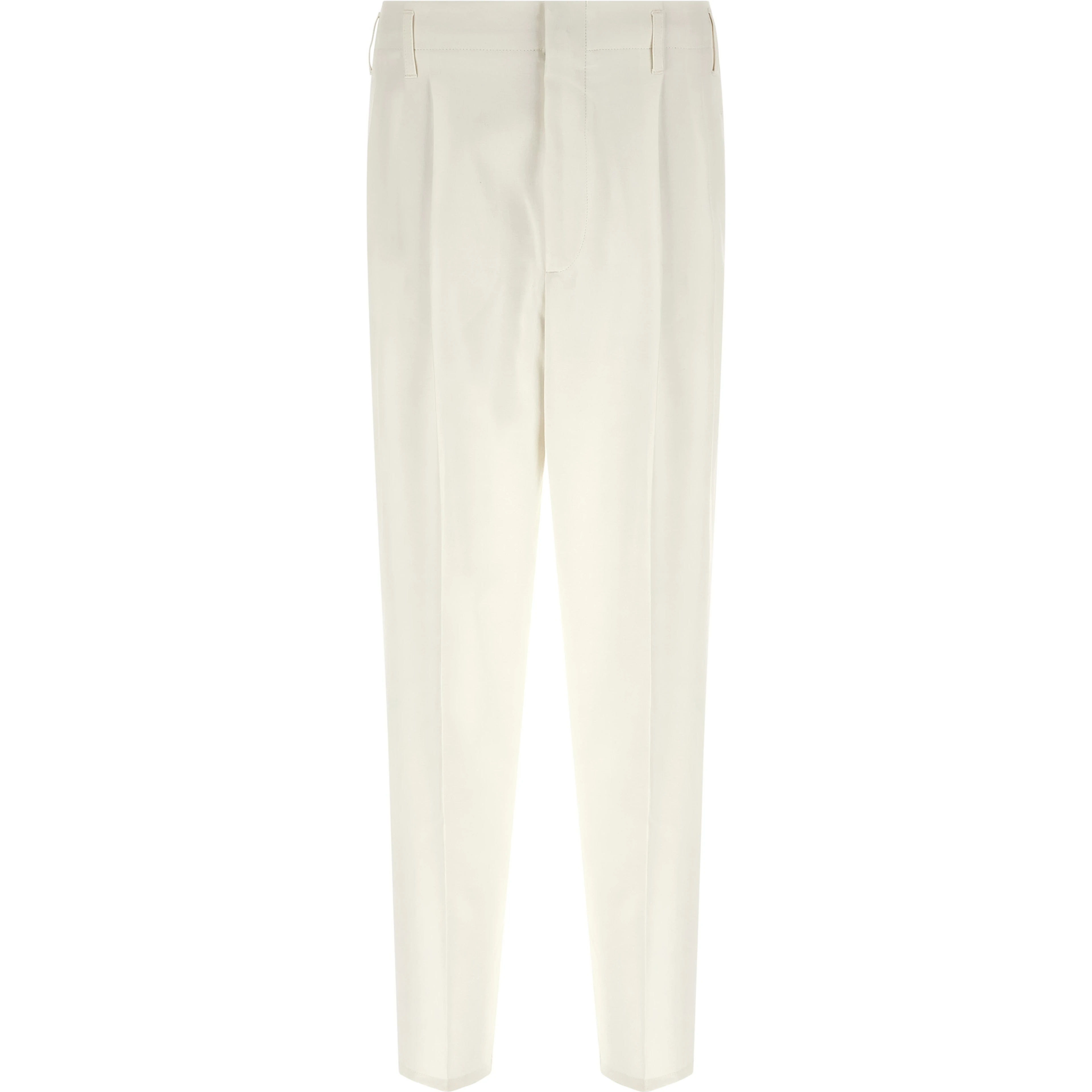 White Cotton Casual Pants