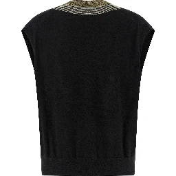 Black Cashmere Sleeveless Jacket