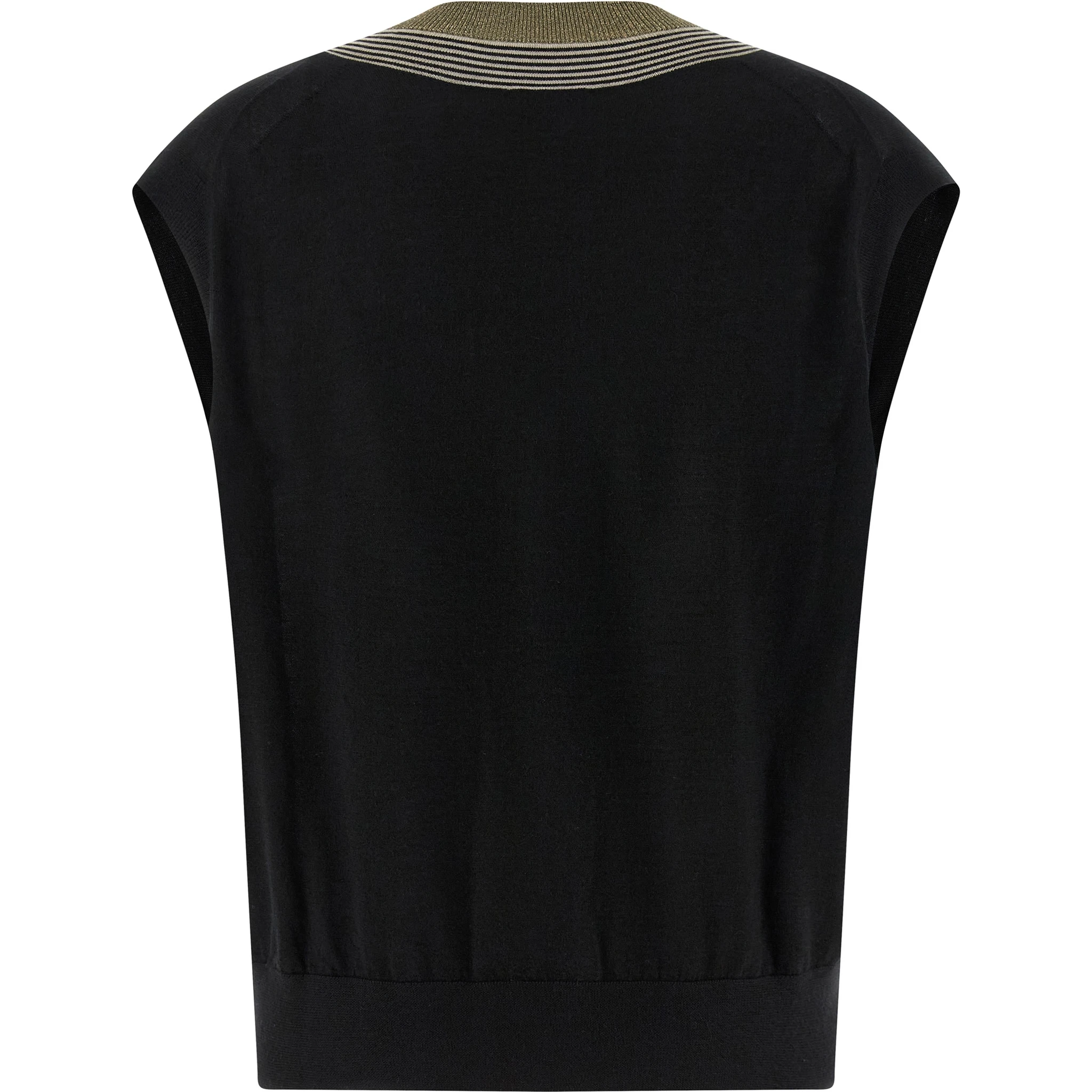 Black Cashmere Sleeveless Jacket