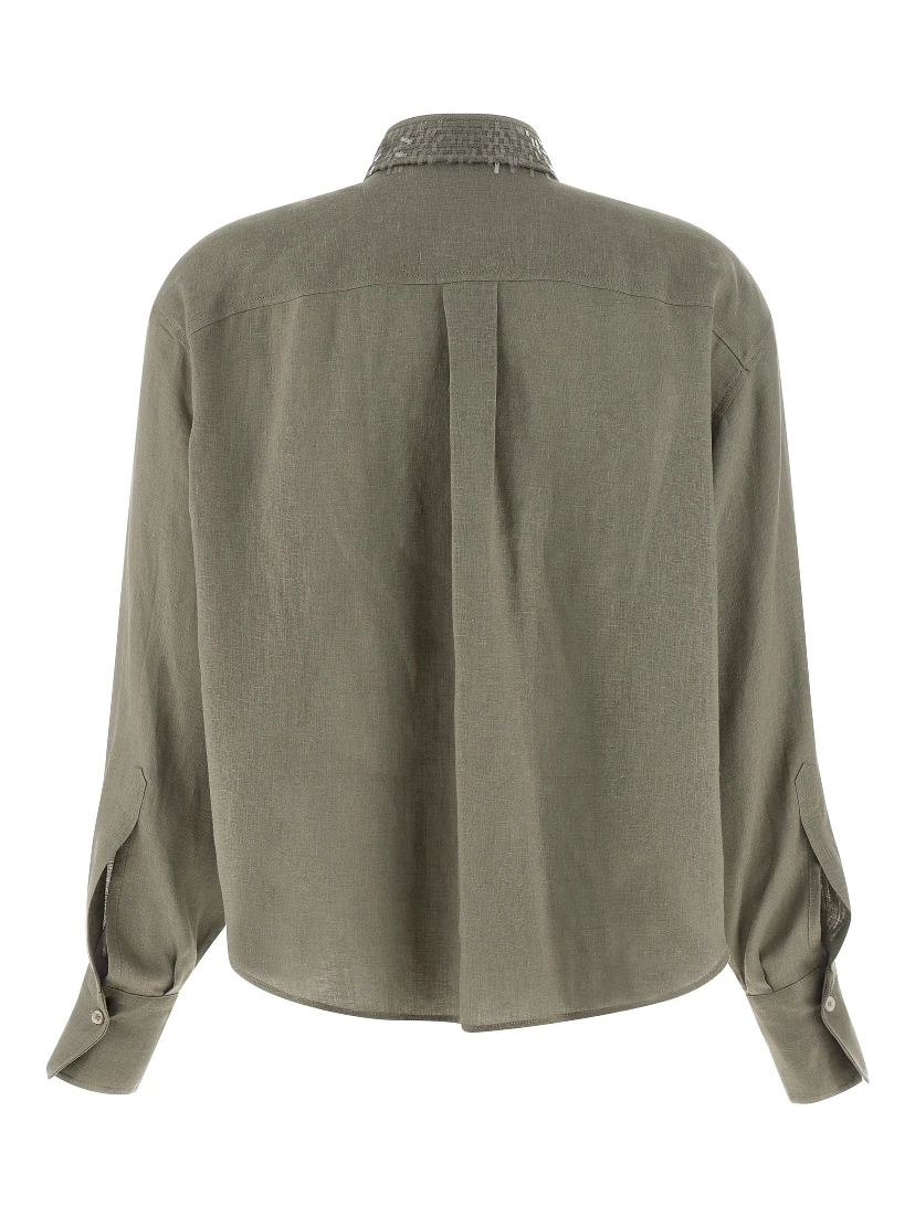 Bicolor Linen Blouse