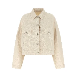 Beige Cotton Denim Jacket