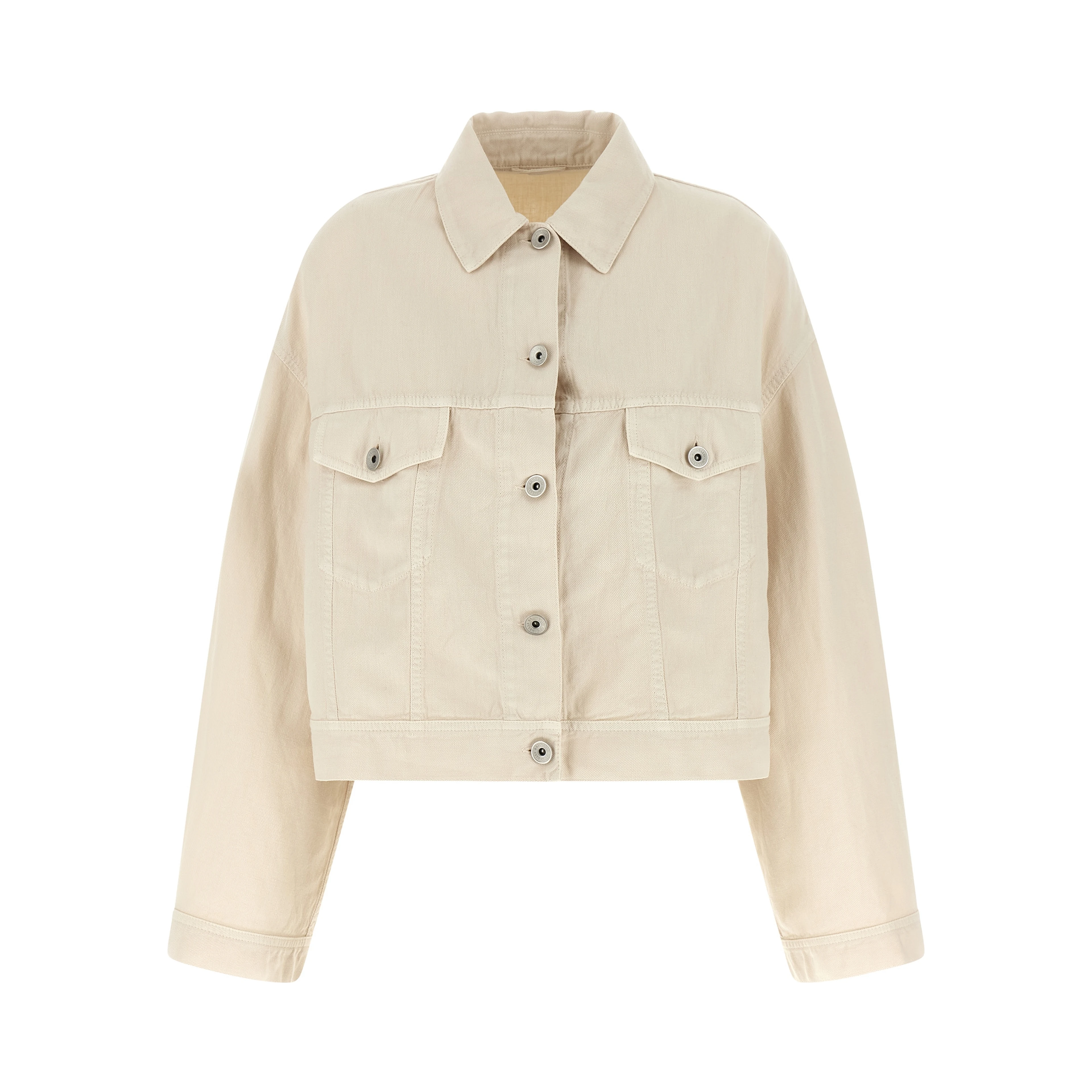 Beige Cotton Denim Jacket