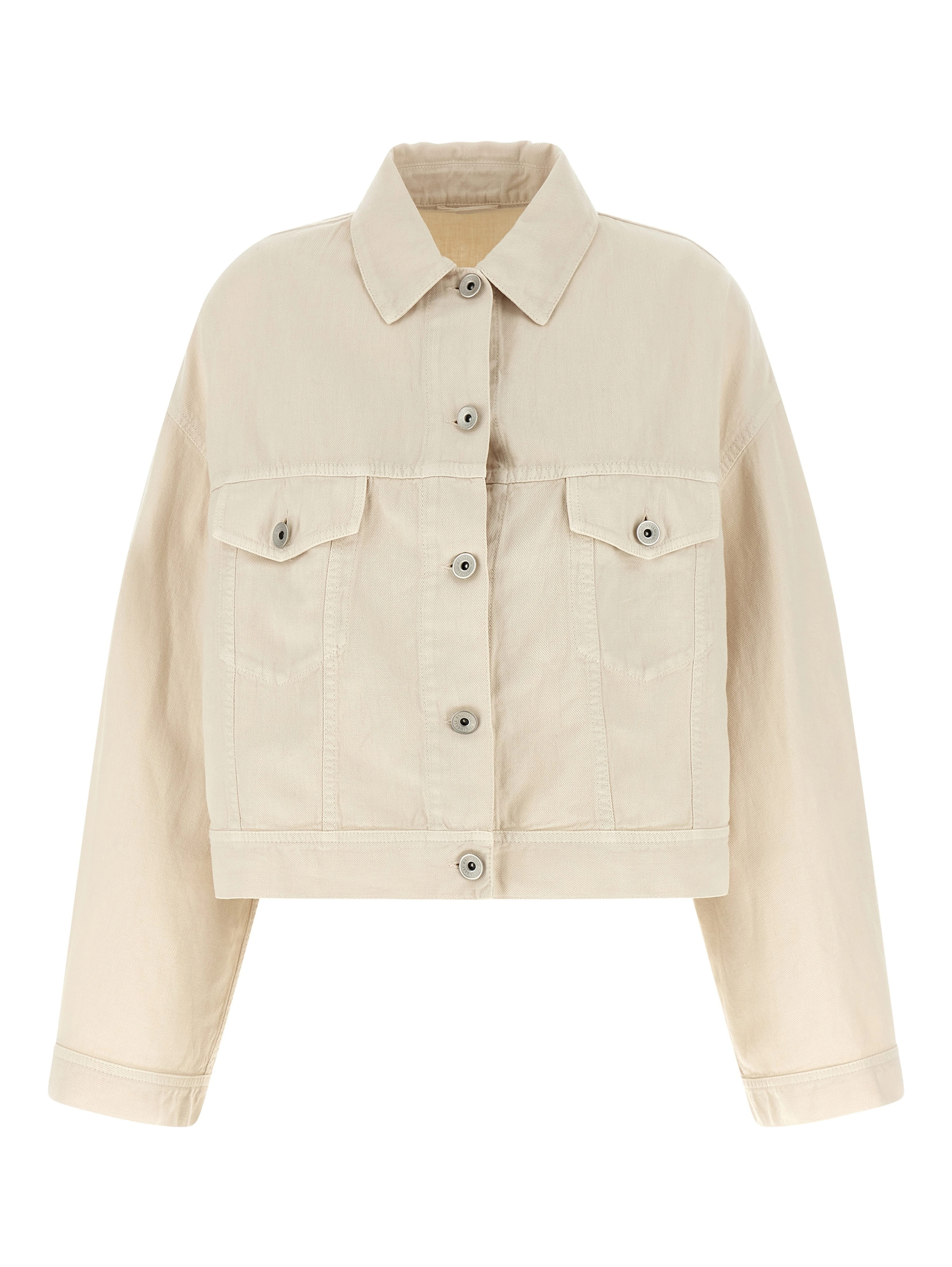 Beige Cotton Denim Jacket