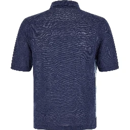 Blue Linen Polo Shirt