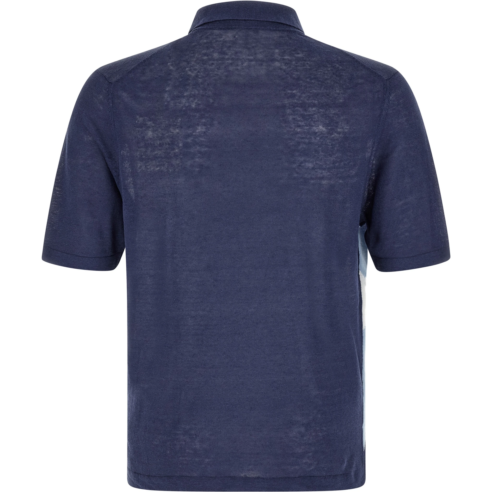 Blue Linen Polo Shirt