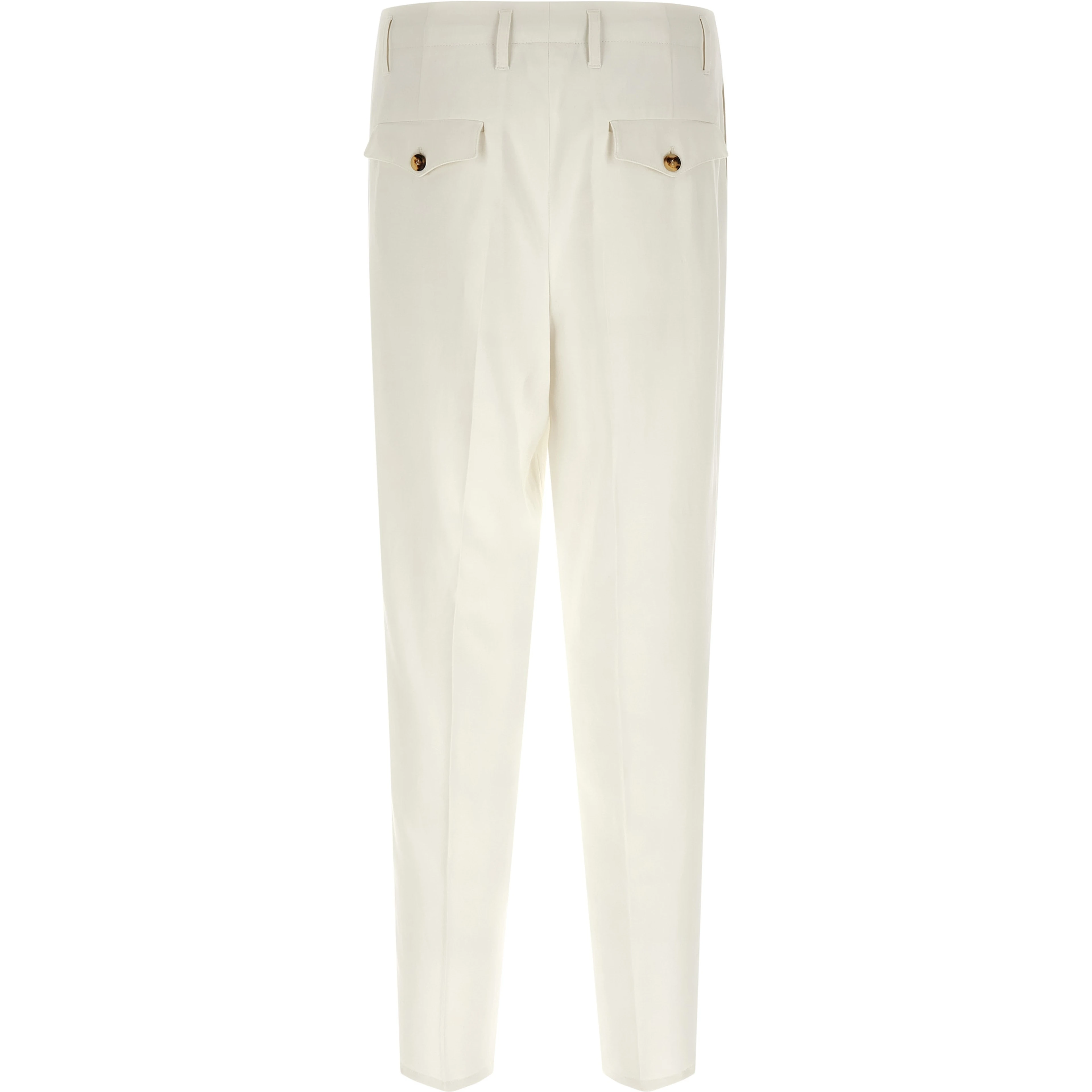 White Cotton Casual Pants