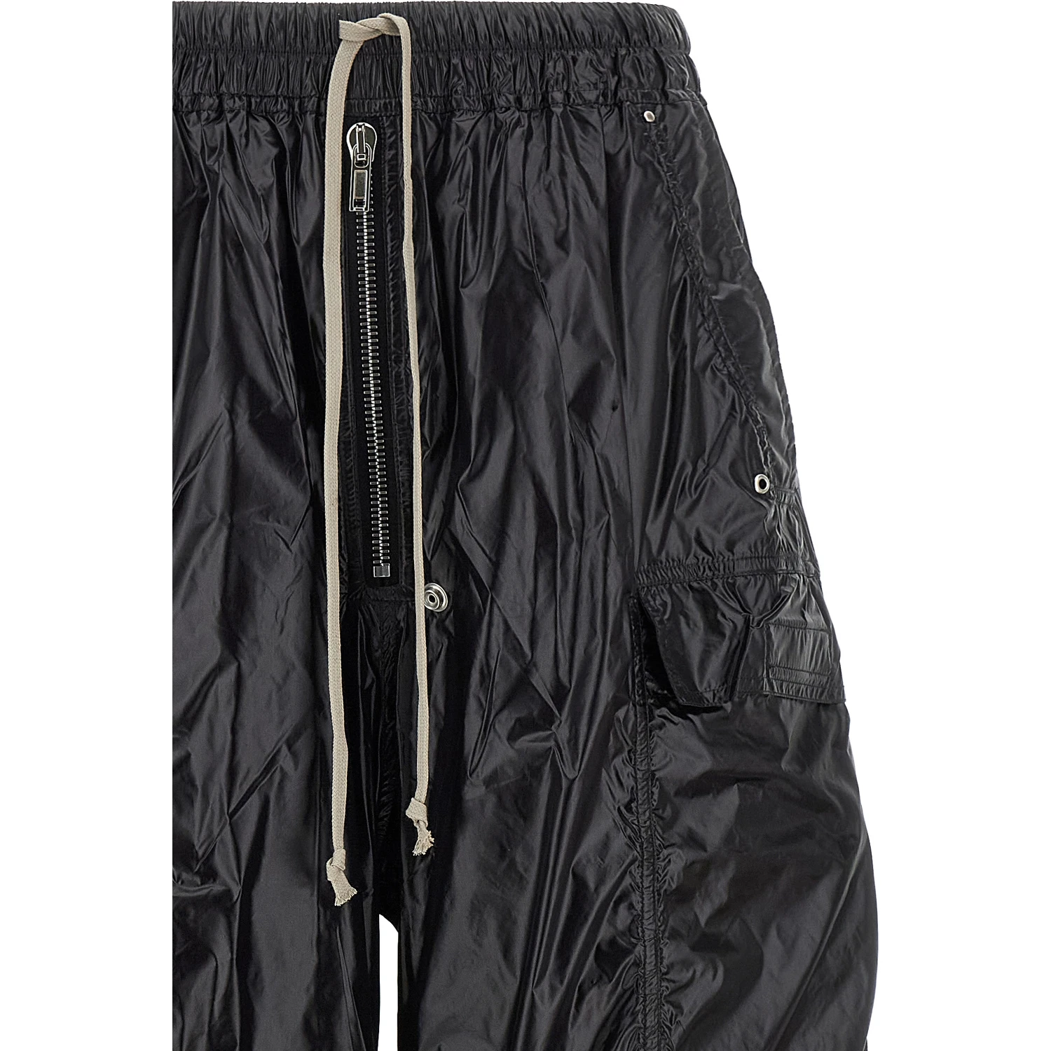 Black Nylon Cargo Pants