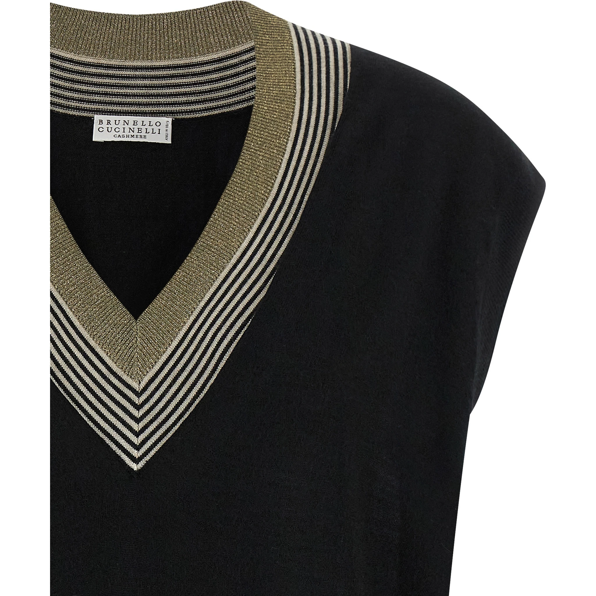 Black Cashmere Sleeveless Jacket