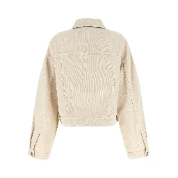 Beige Cotton Denim Jacket