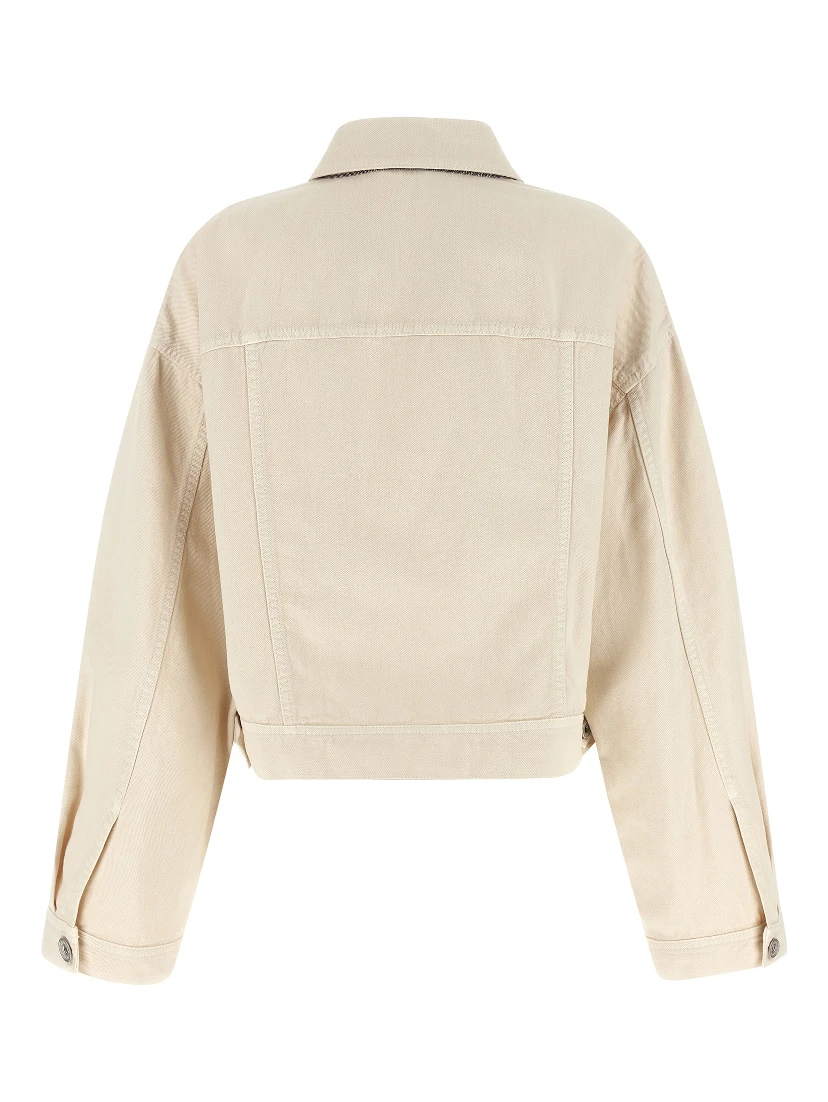 Beige Cotton Denim Jacket