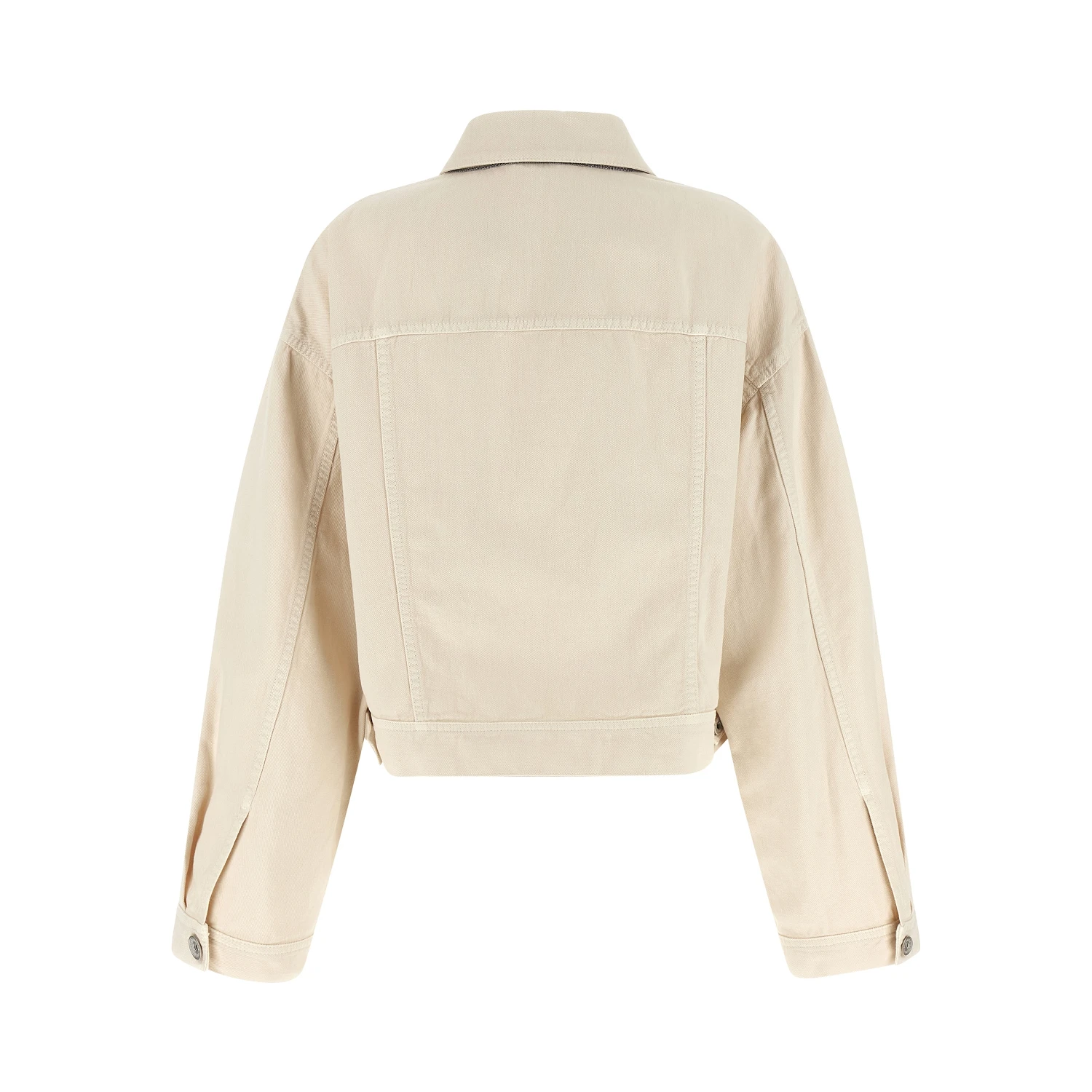 Beige Cotton Denim Jacket