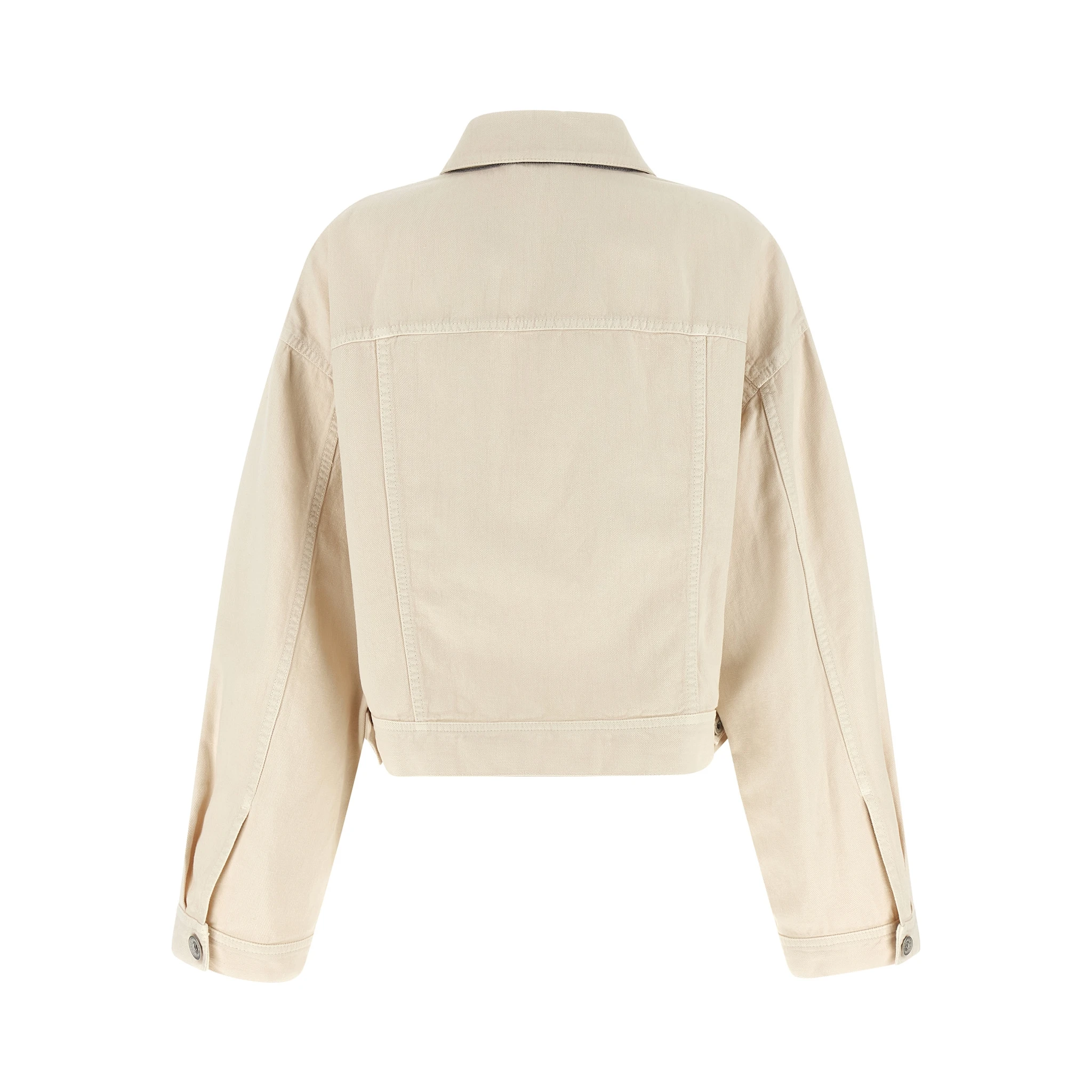 Beige Cotton Denim Jacket