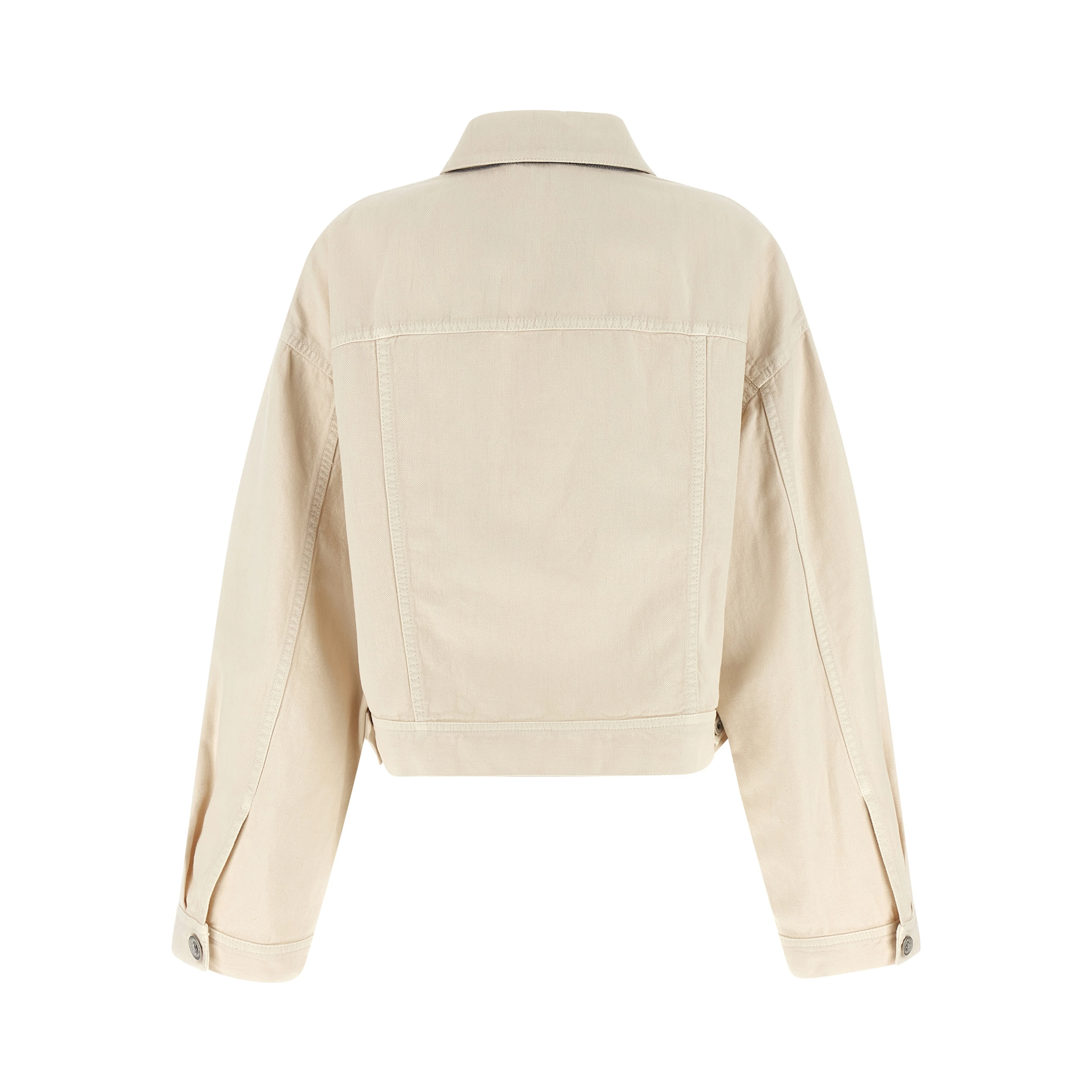 Beige Cotton Denim Jacket