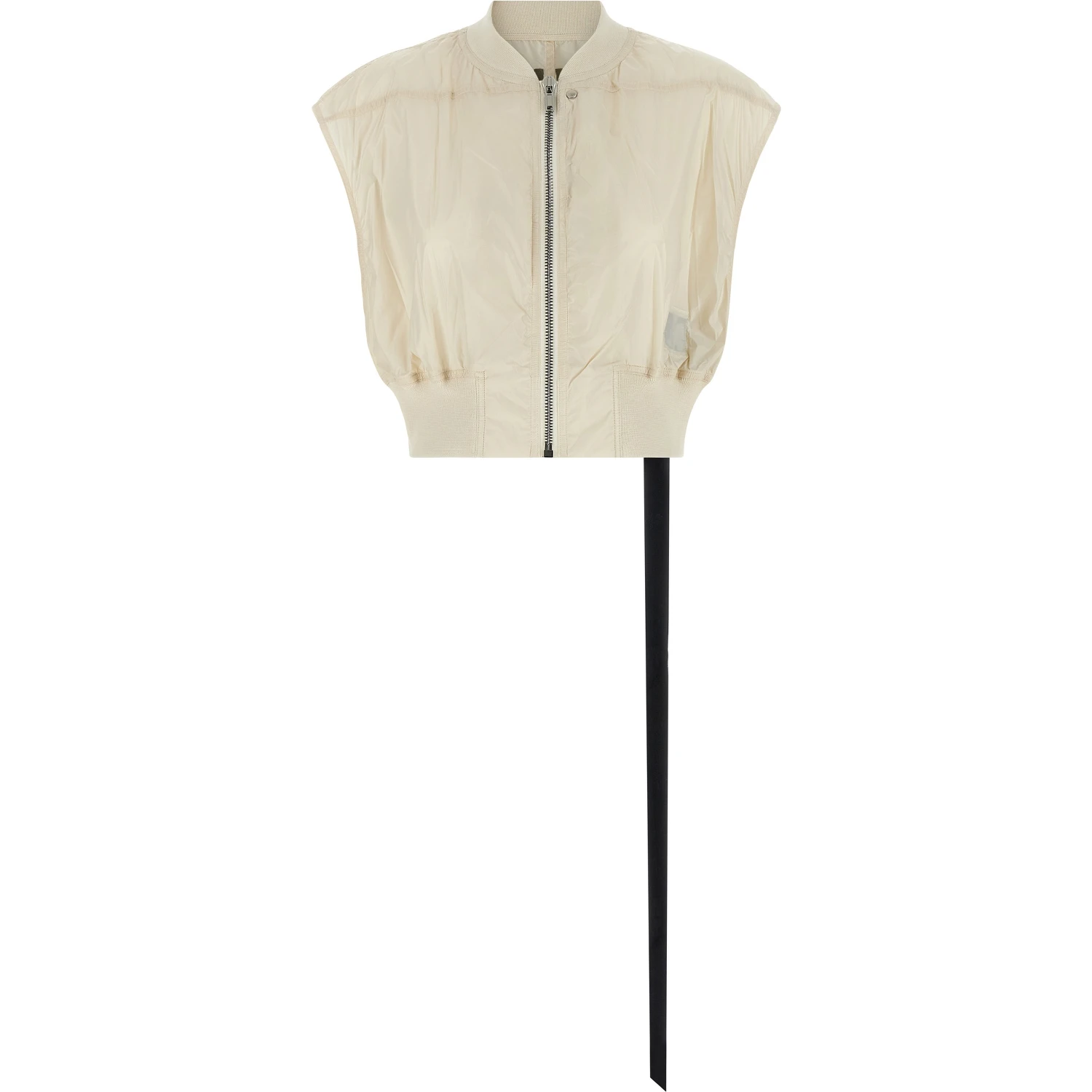 Beige Nylon Sleeveless Jacket