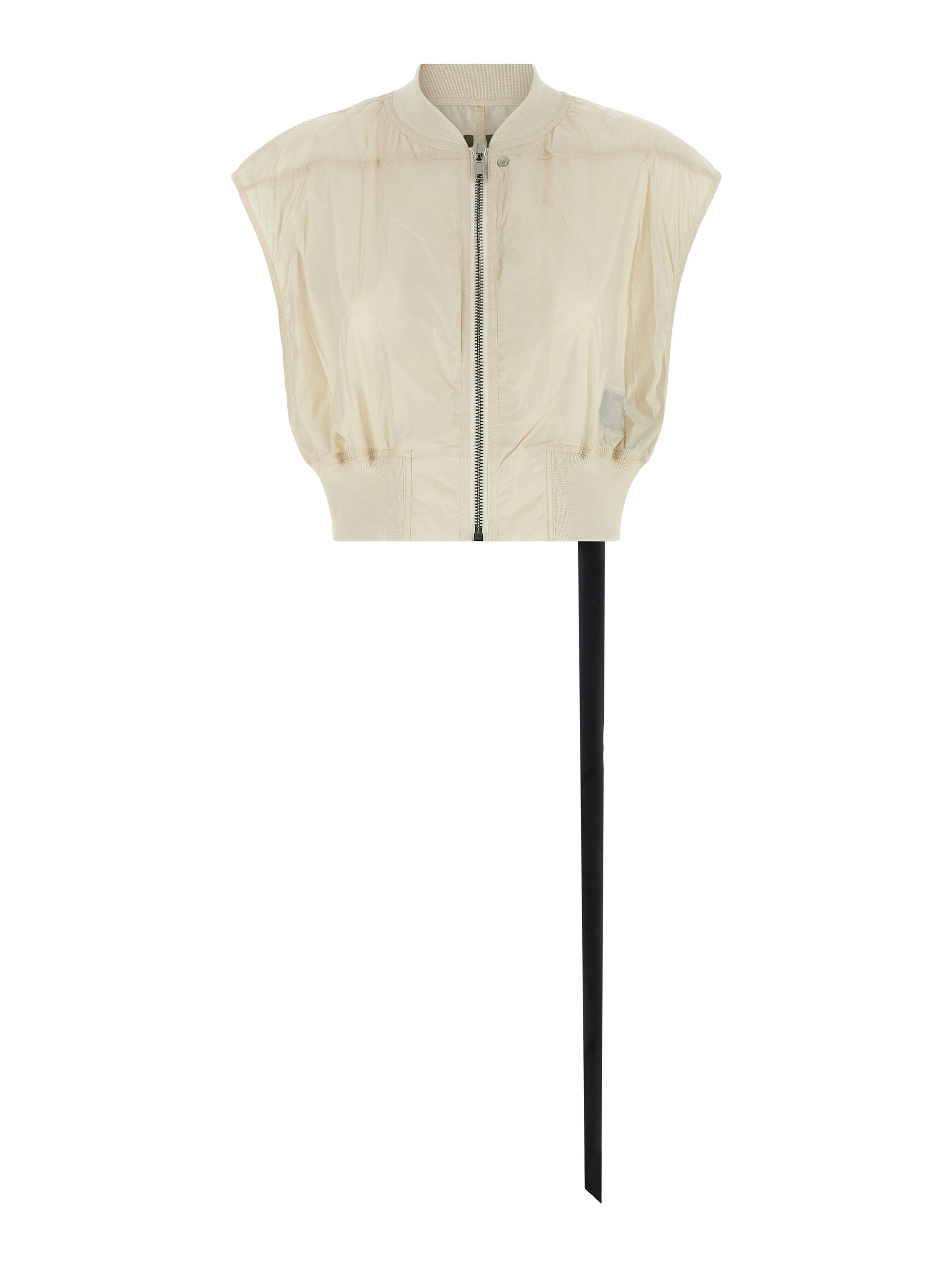 Beige Nylon Sleeveless Jacket