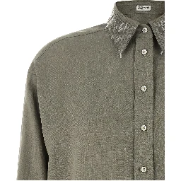 Bicolor Linen Blouse