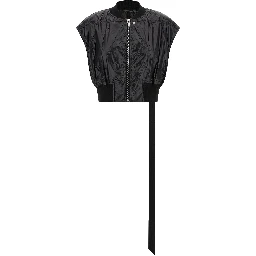 Black Nylon Sleeveless Jacket