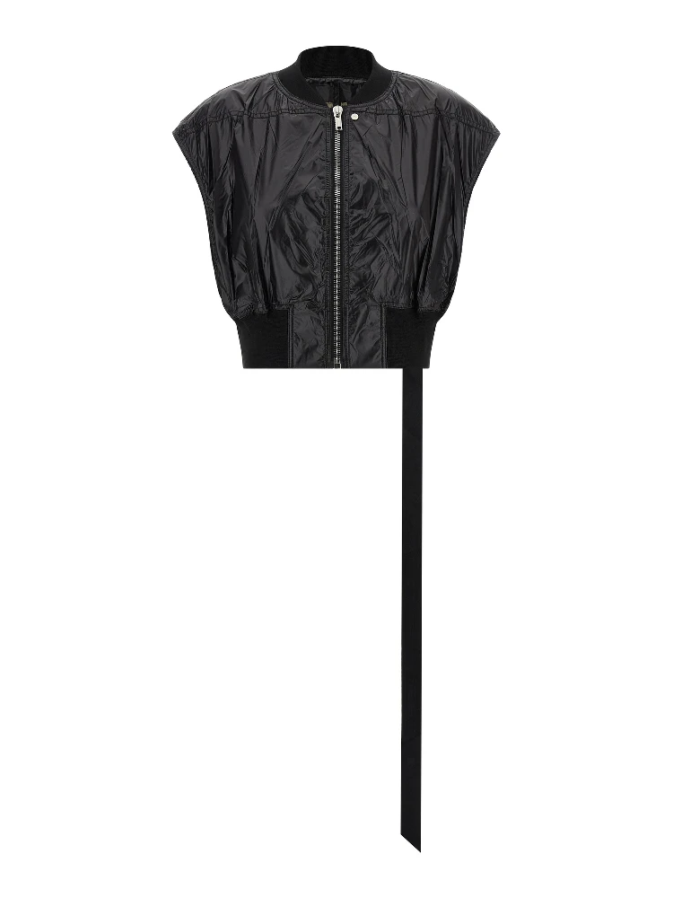 Black Nylon Sleeveless Jacket