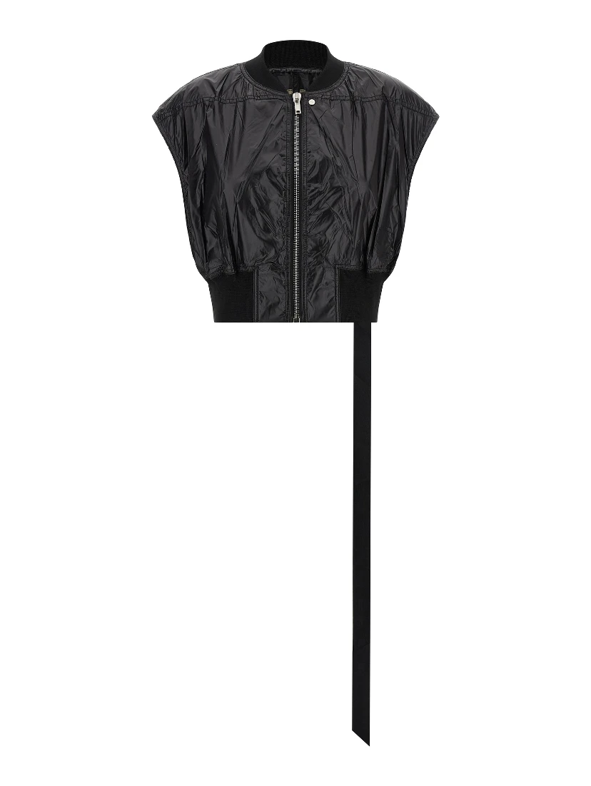 Black Nylon Sleeveless Jacket