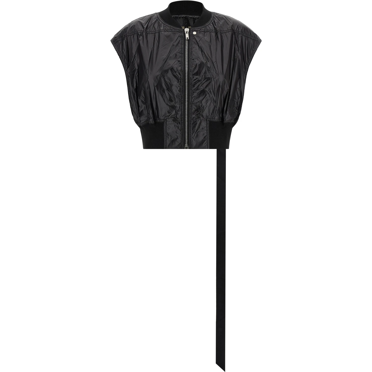 Black Nylon Sleeveless Jacket
