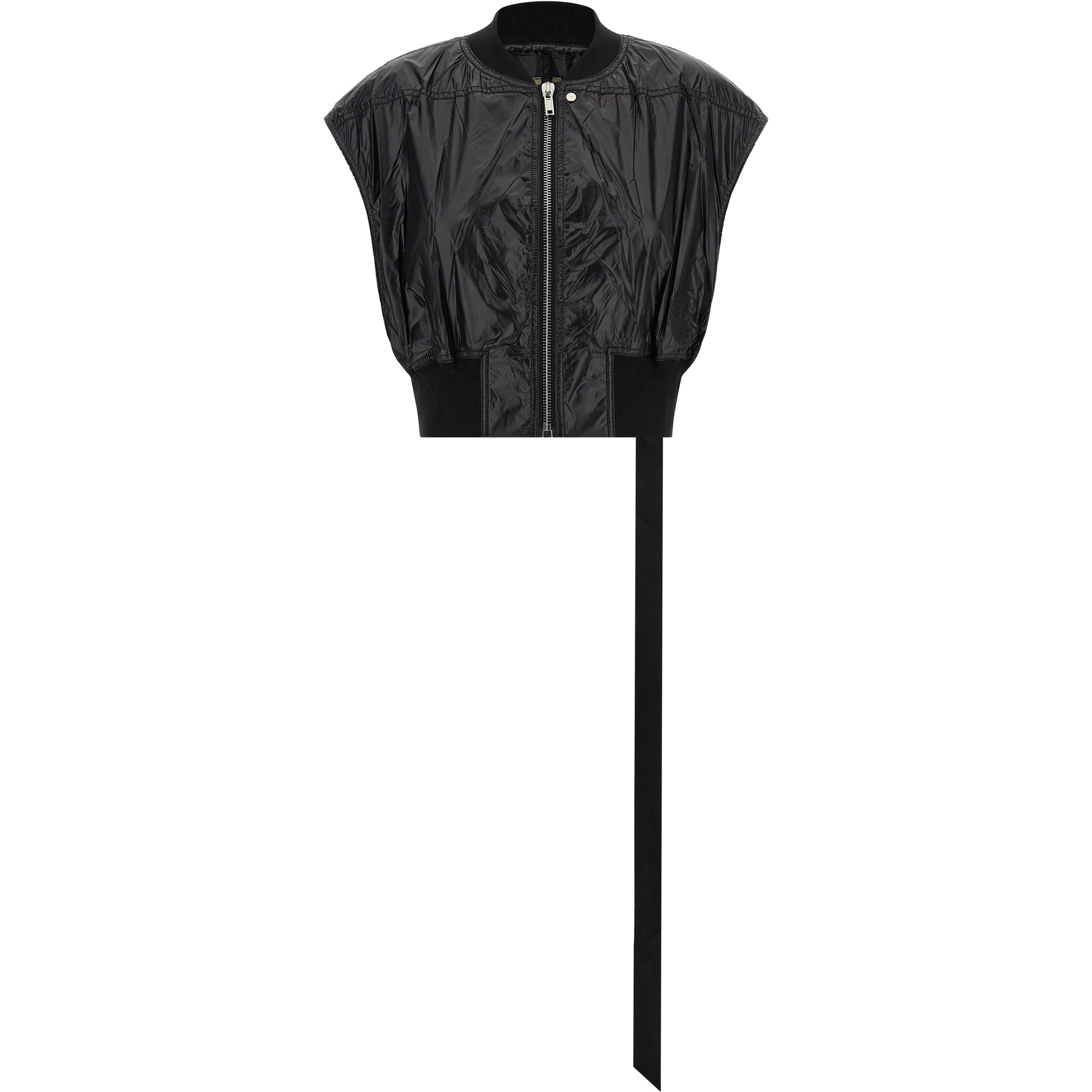 Black Nylon Sleeveless Jacket