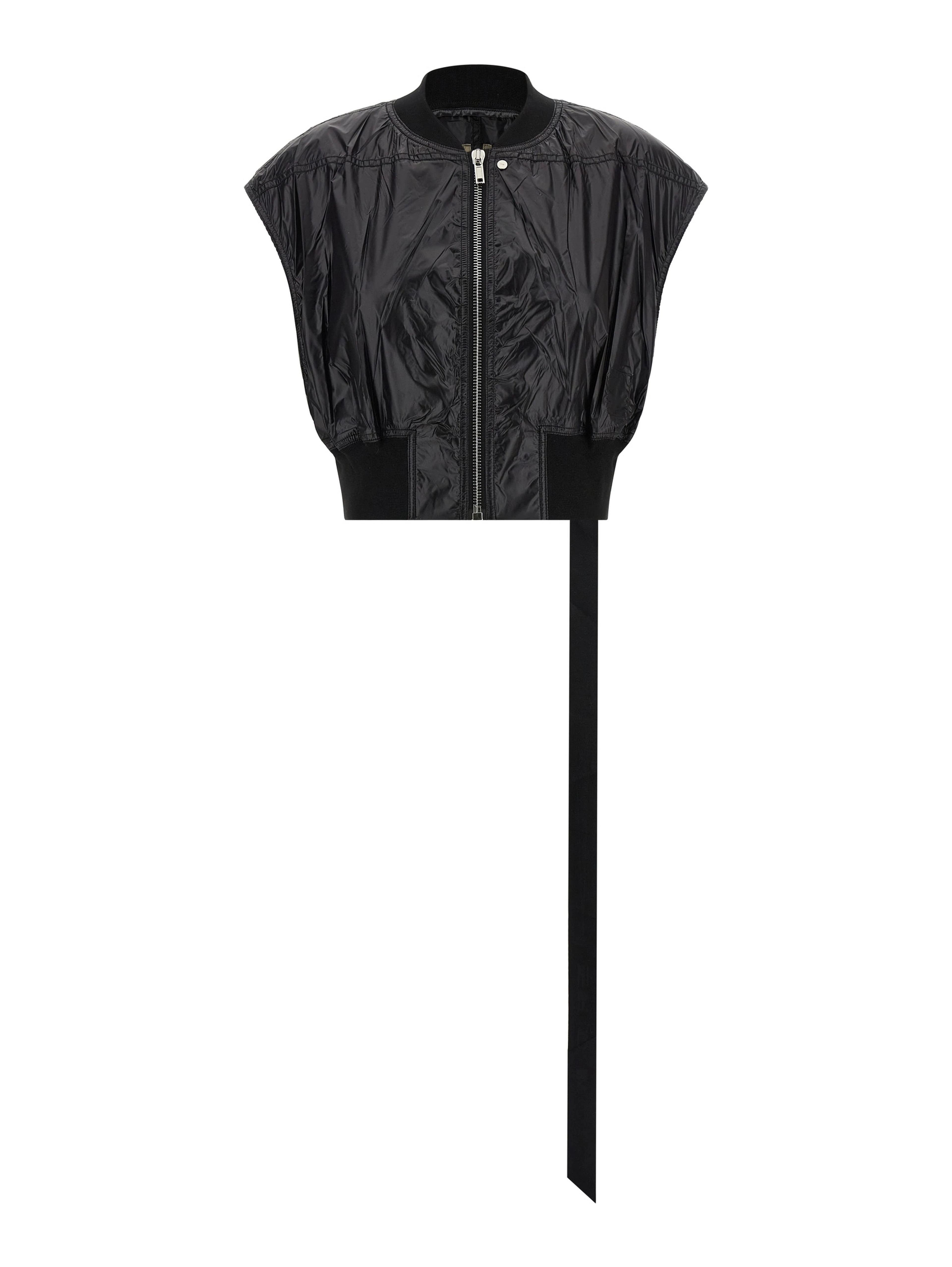 Black Nylon Sleeveless Jacket