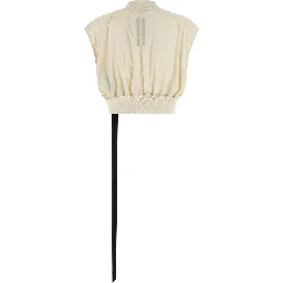 Beige Nylon Sleeveless Jacket