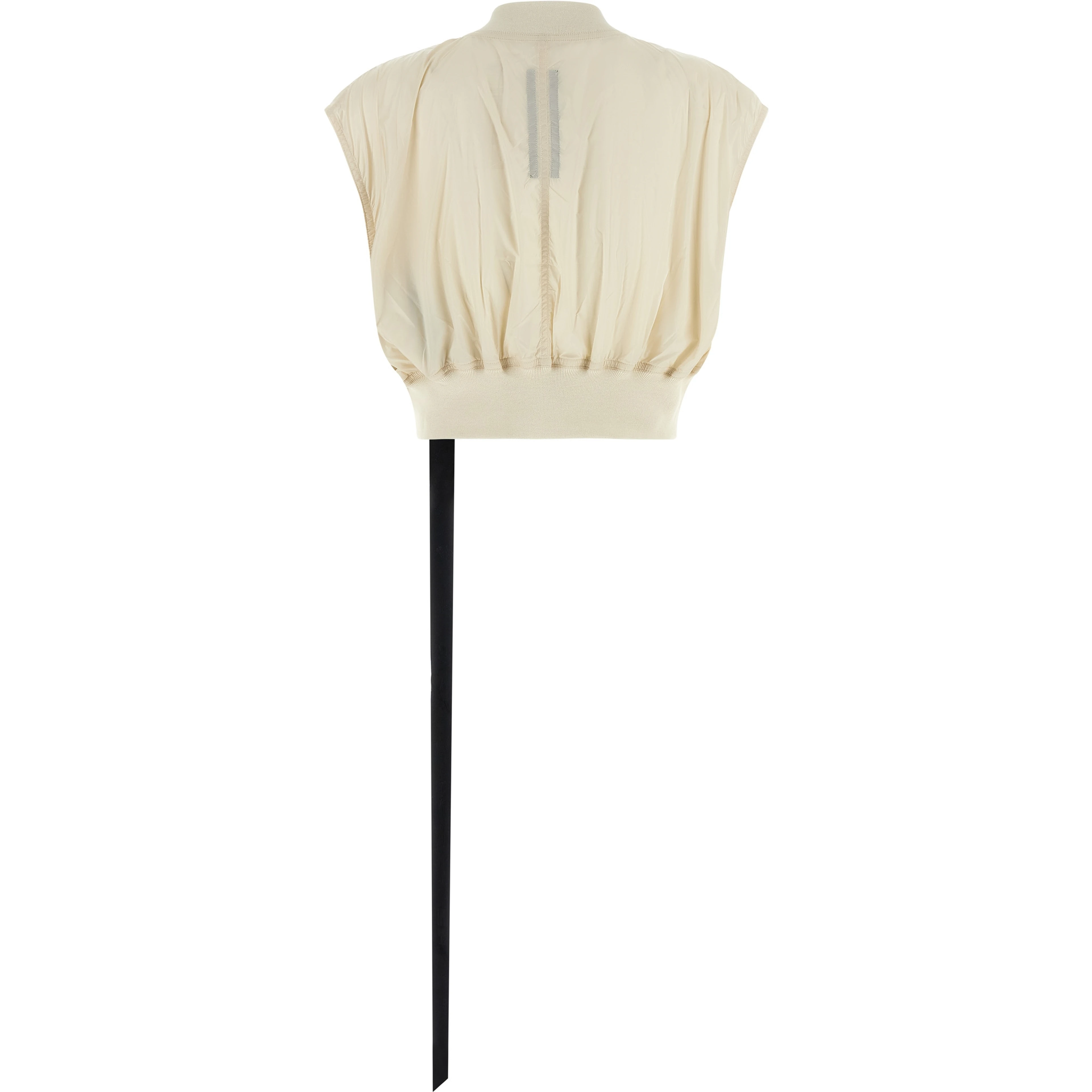 Beige Nylon Sleeveless Jacket