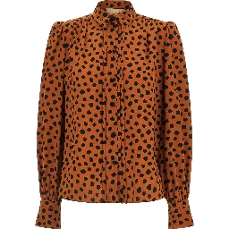Orange Silk Blouse