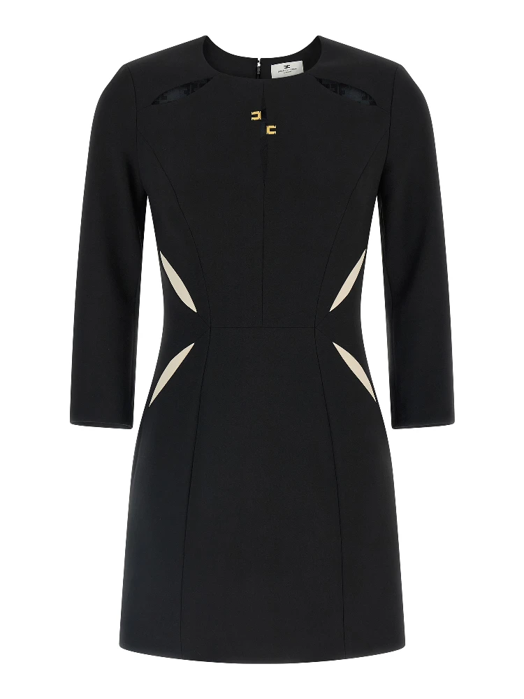 Bicolor Polyester Short Dress
