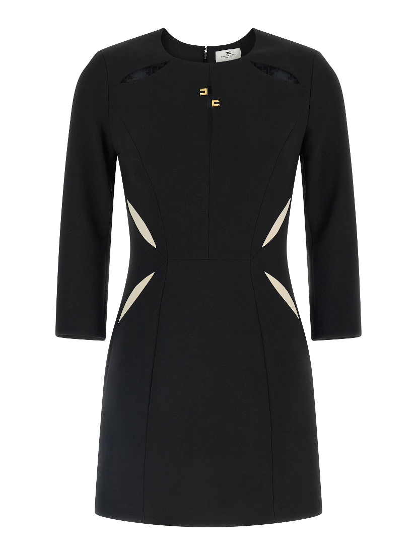 Bicolor Polyester Short Dress