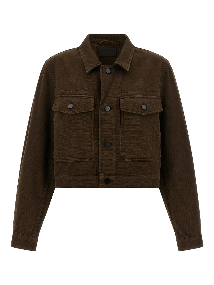 Brown Cotton Denim Jacket