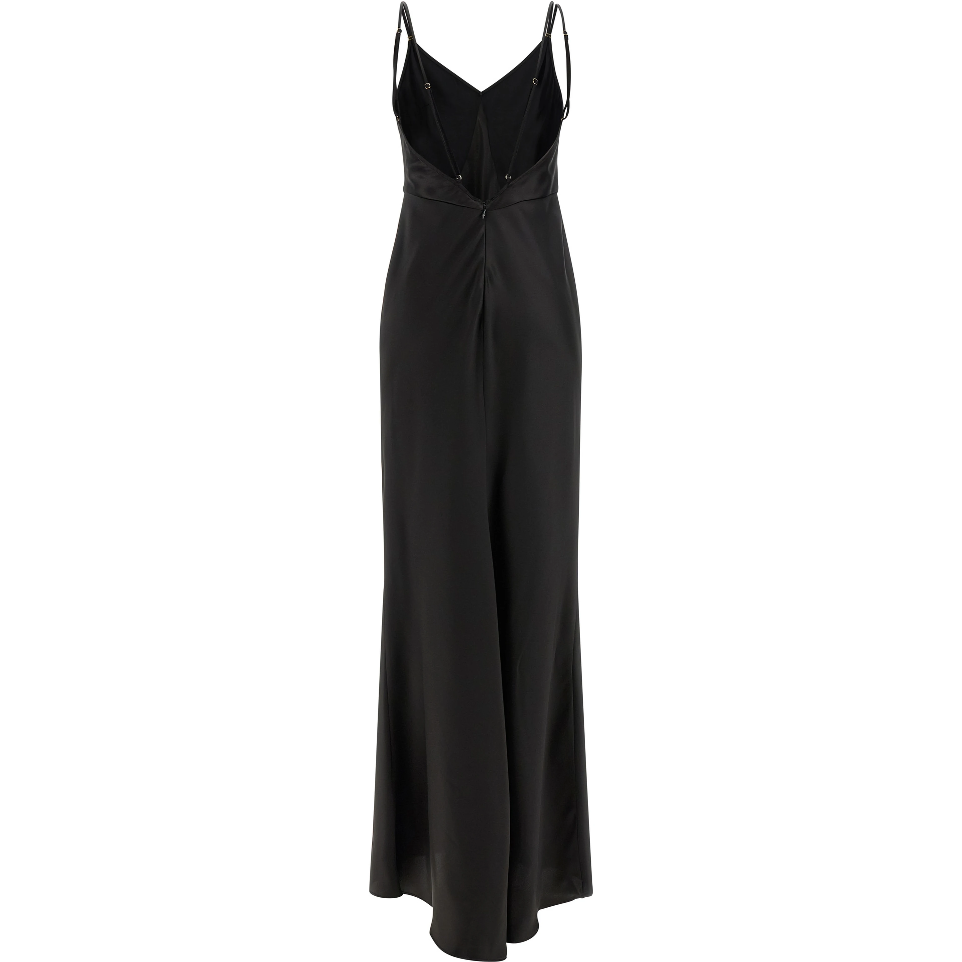 Black Polyester Long Dress