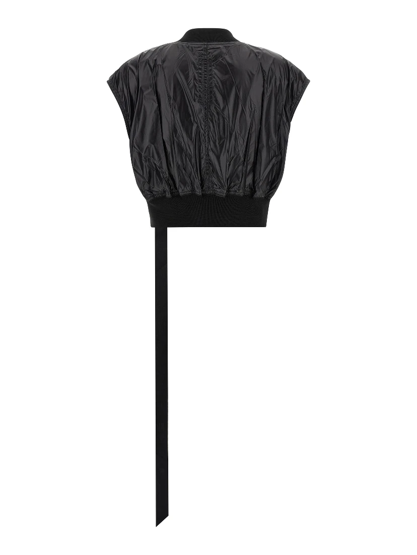 Black Nylon Sleeveless Jacket