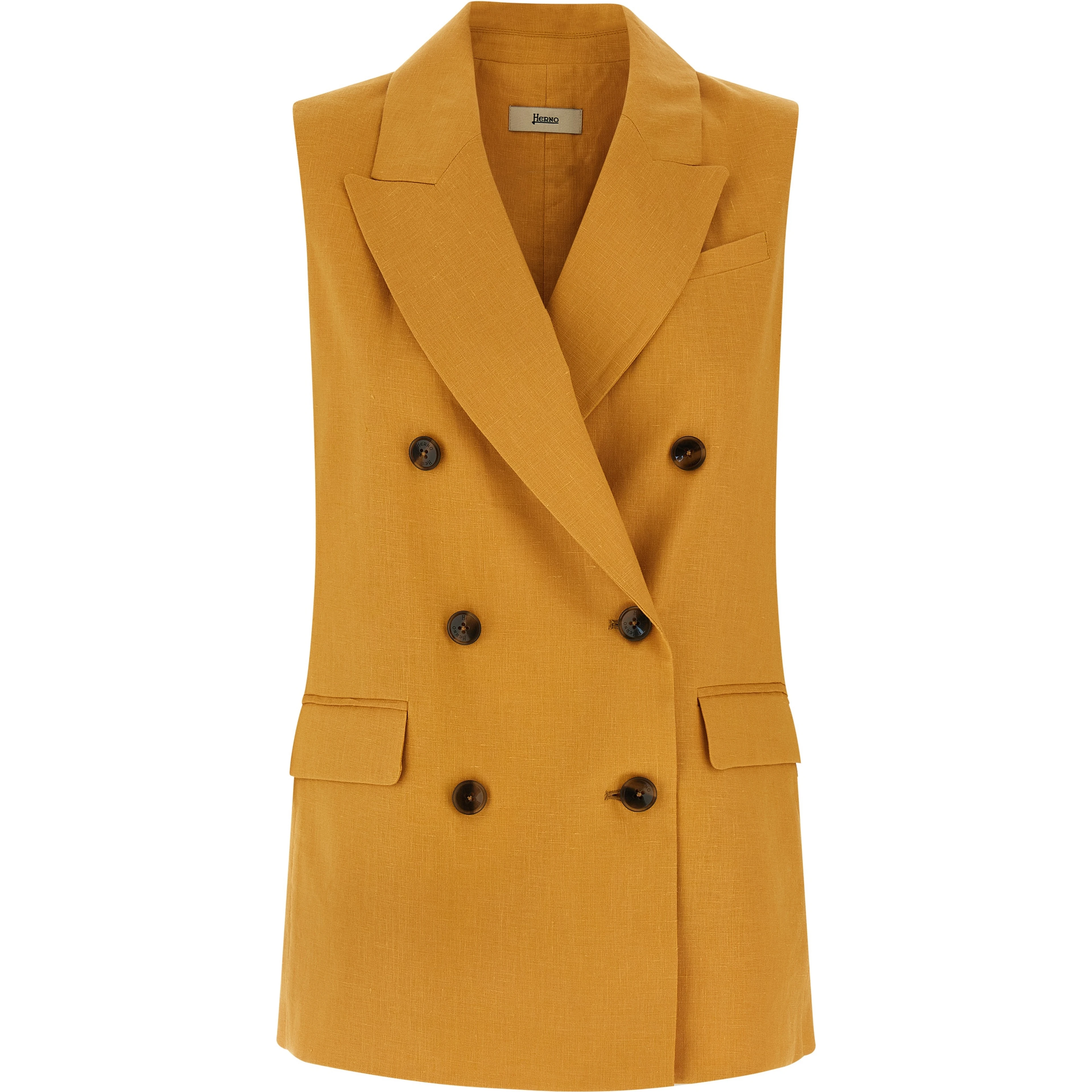 Bicolor Linen Sleeveless Jacket