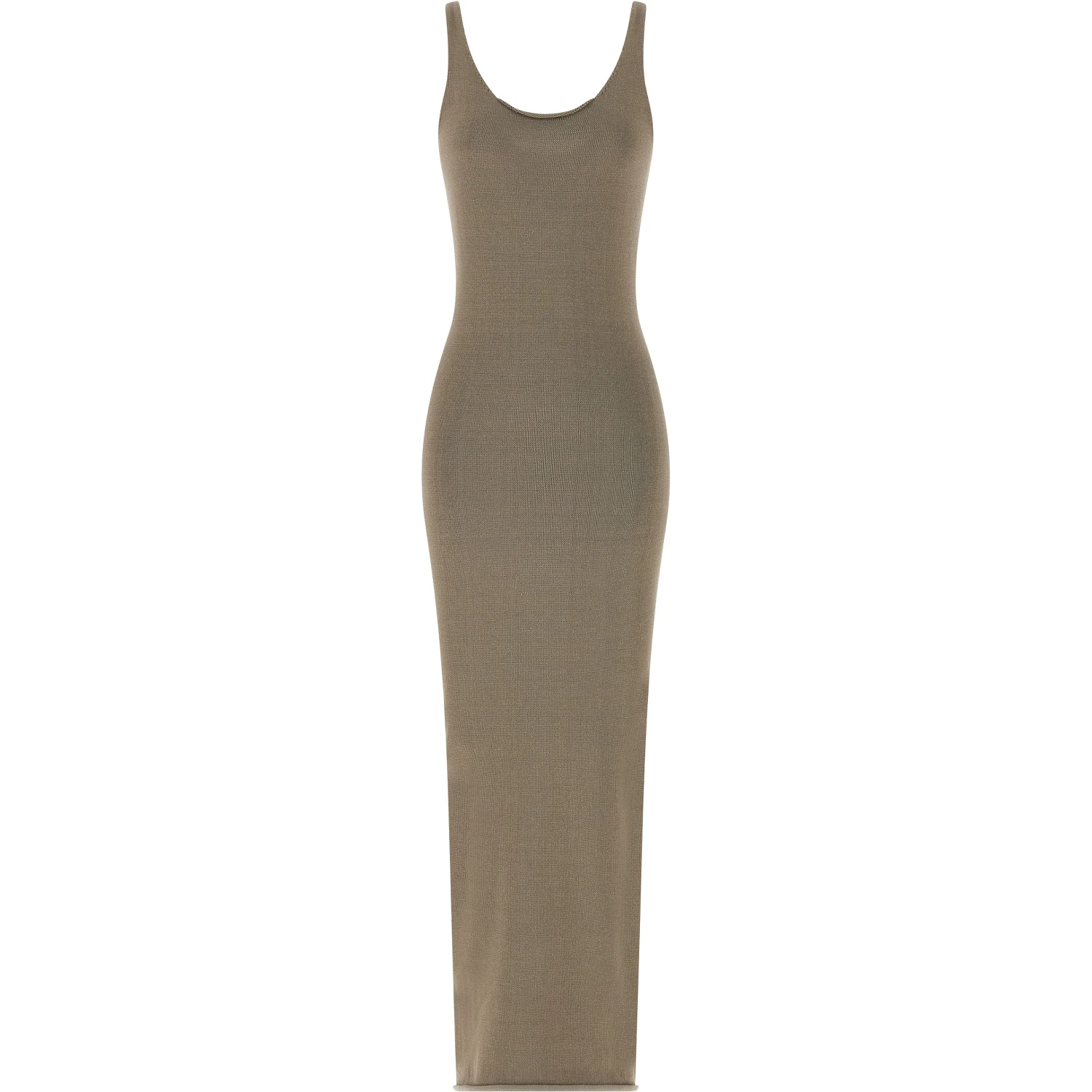Beige Cotton Midi Dress