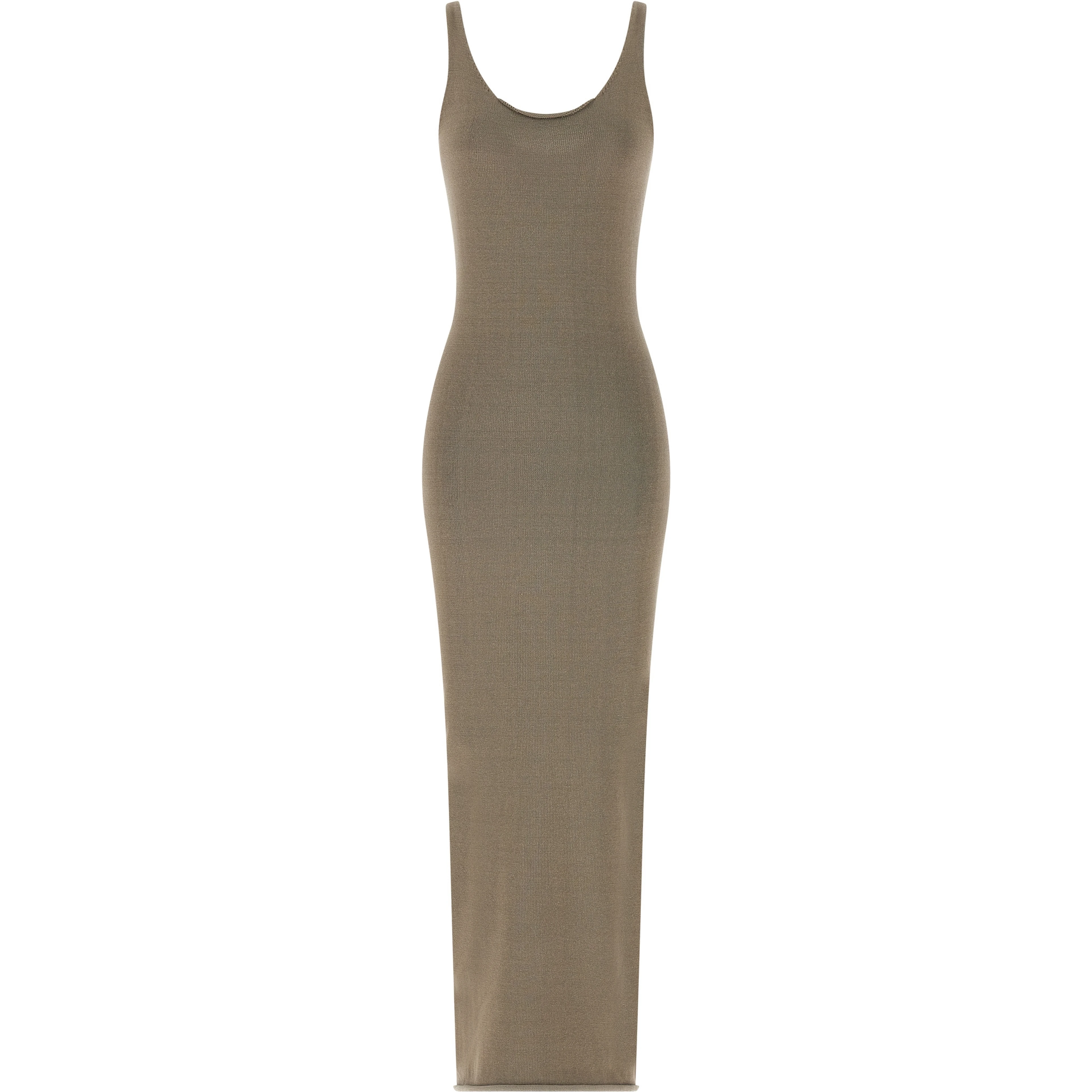 Beige Cotton Midi Dress