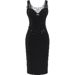 Black Polyamide Midi Dress