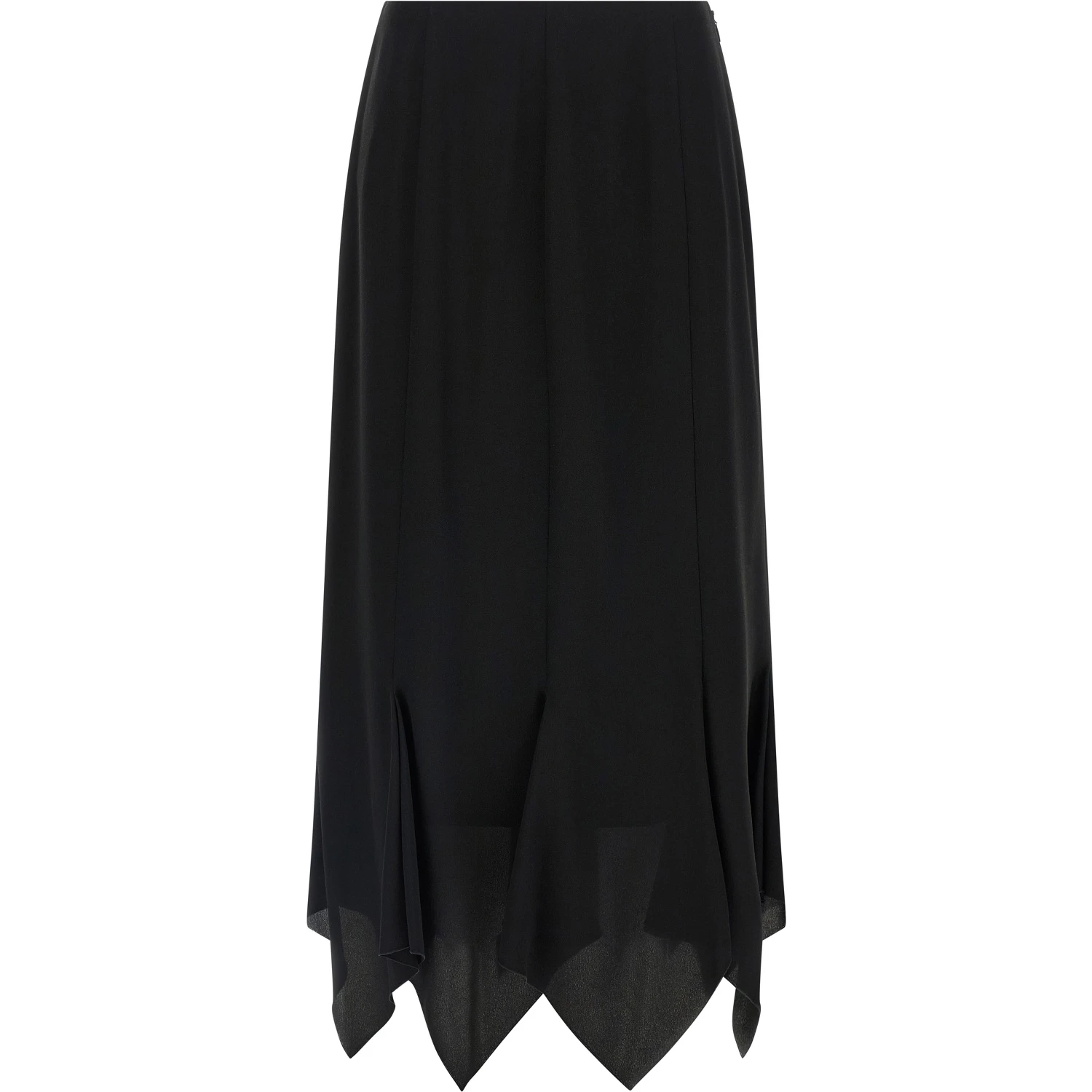 Black Silk Midi Skirt