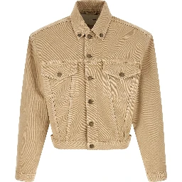 Beige Cotton Denim Jacket