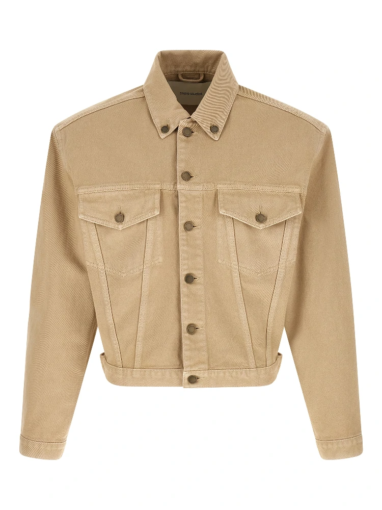 Beige Cotton Denim Jacket